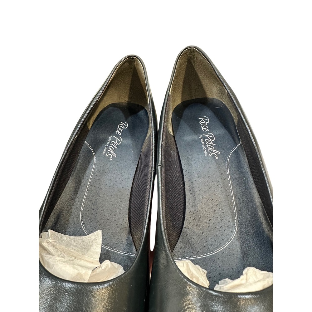 Rose Petals by Walking Cradles Navy Leather‎ Cap Toe Heels Women Size 10 Narrow - Picture 14 of 14